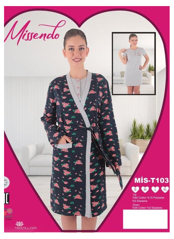 MİS-T103_OJN 2-Piece Robe & Nightdress Set (S+M+L+XL) — wholesale for boutiques 2