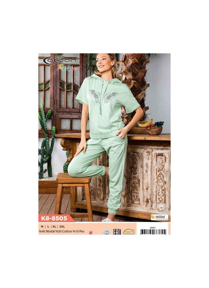 Комплект с Брюками (M+L+XL+XXL) COCOON CCNK8-8505_MNT — турецкий текстиль оптом