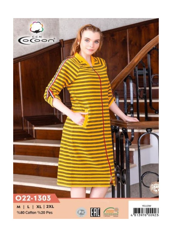 CCNO22-1303_YLW Women's Robe (M+L+XL+2XL) — Turkish textile wholesale