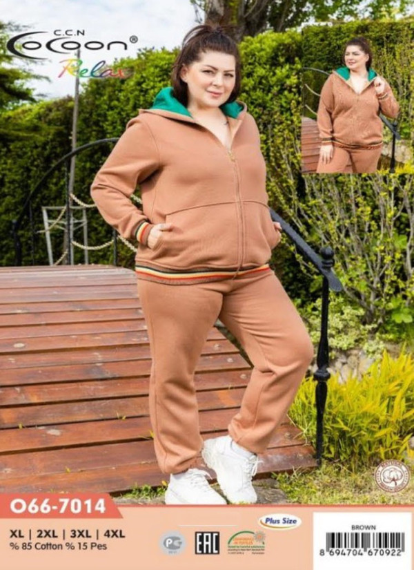 Комплект с брюками (XL+2XL+3XL+4XL) COCOON CCNO66-7014_BRW — фабричная коллекция оптом