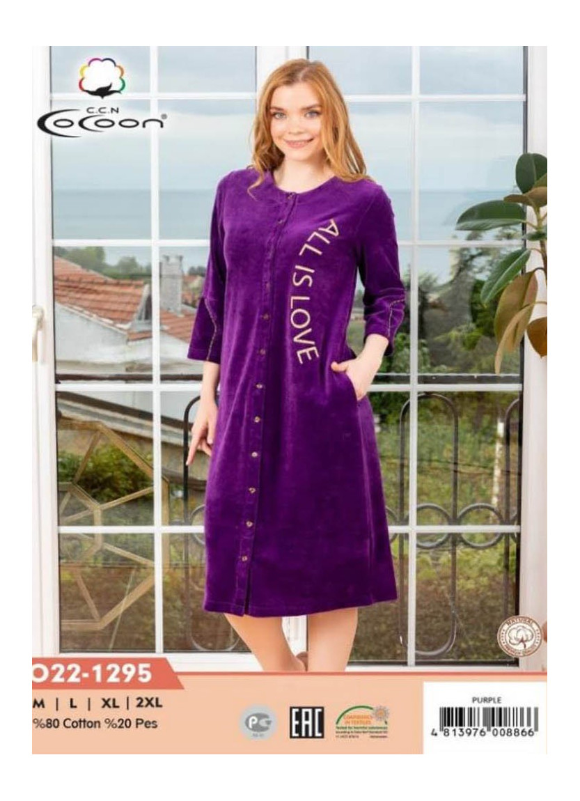 CCNO22-1295_MOR Women's Robe (M+L+XL+2XL) — factory-direct from Turkey