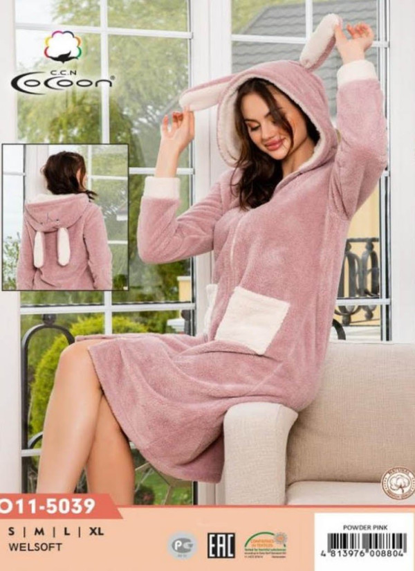 CCNO11-5039_PWR Welsoft Women's Robe (S+M+L+XL) — direct Turkish factory supply