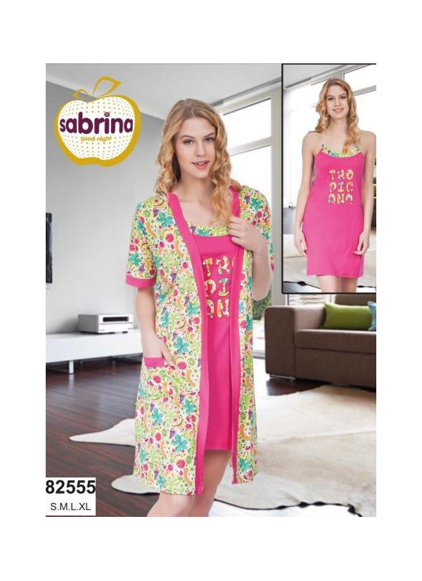 Халат с Туникой Комплект 2-ка (S+M+L+XL) SABRINA SAB.B82555_ORG — оптом для магазинов и бутиков