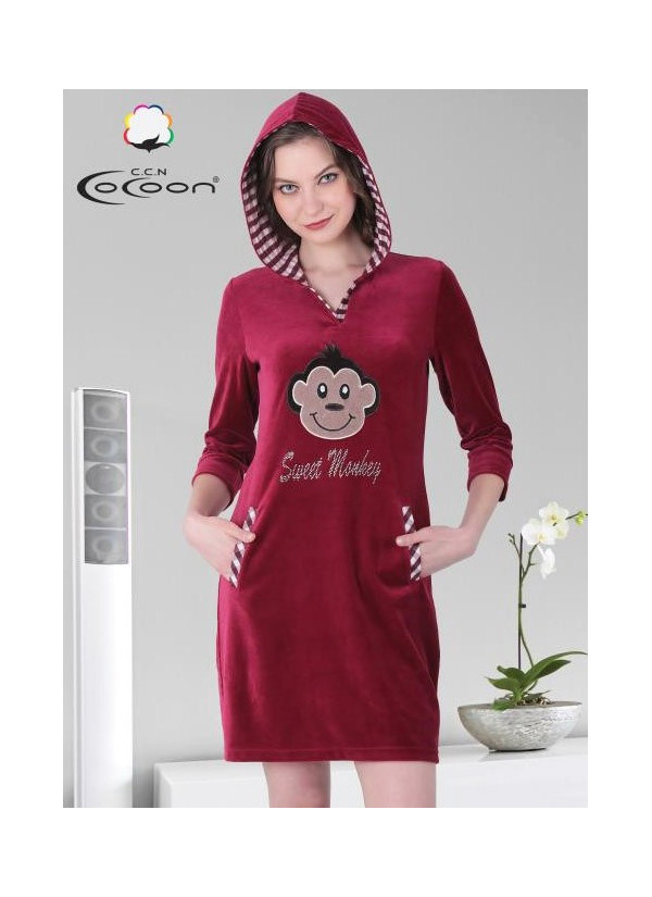 CCNT11-1259 BORDO Velour Tunic (S+M+L+XL) 2