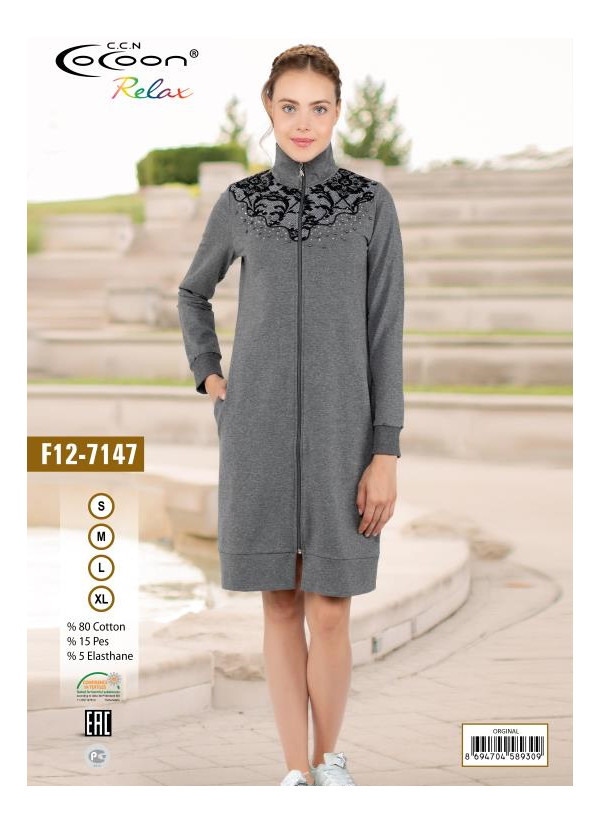 CCNF12-7147_ORG Women's Robe (M+L+XL+2XL) — direct Turkish factory supply