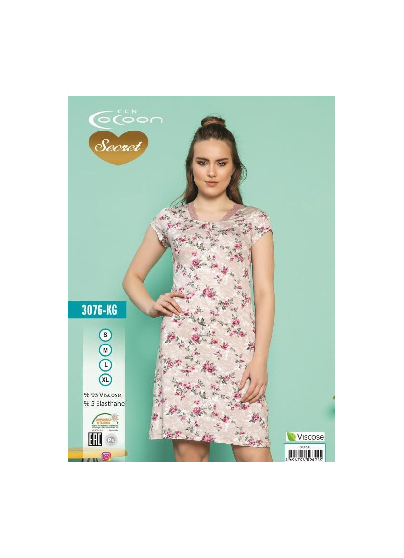 Ночная Сорочка (S+M+L+XL) COCOON Secret COC.3076.KG_OJN — оптом для магазинов и бутиков