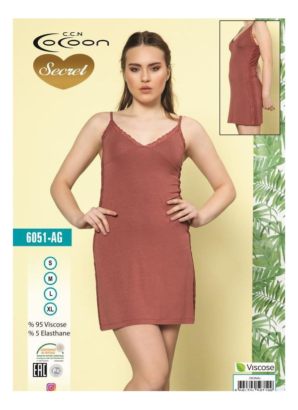 COC-6051.AG_OJN Nightdress (S+M+L+XL) — Turkish factory wholesale