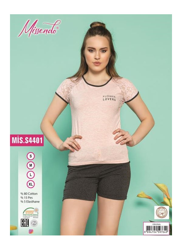 MİS-S4401_ORI Shorts Homewear Set (S+M+L+XL) — Turkish factory wholesale