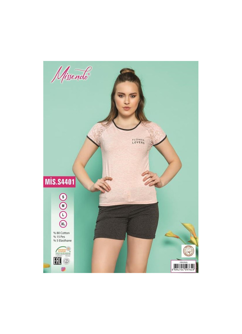 MİS-S4401_ORI Shorts Homewear Set (S+M+L+XL) — Turkish factory wholesale