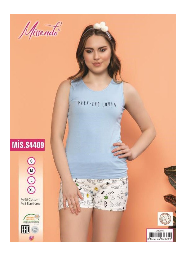 MİS-S4409_ORI Shorts Homewear Set (S+M+L+XL) — Turkey wholesale collection