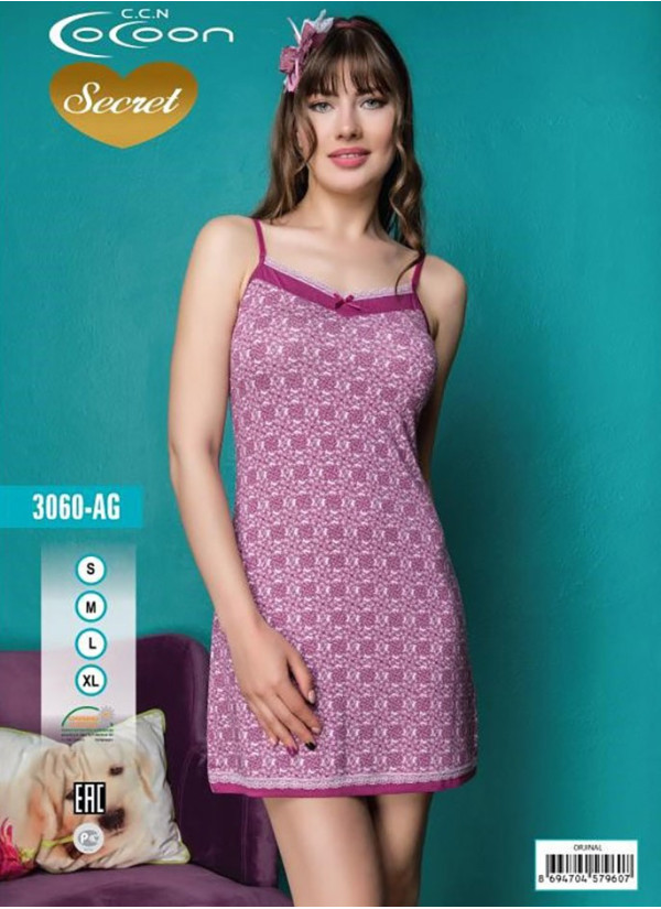 COC.3060.AG_OJN Nightdress (S+M+L+XL) — Turkish factory wholesale