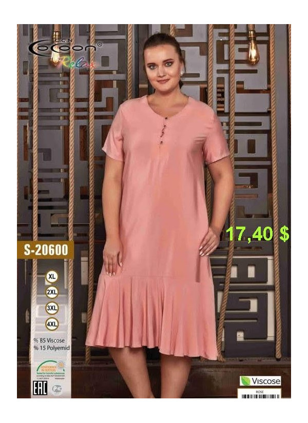 CCNS20600_ROS Dress (XL+2XL+3XL+4XL) — Turkish factory wholesale