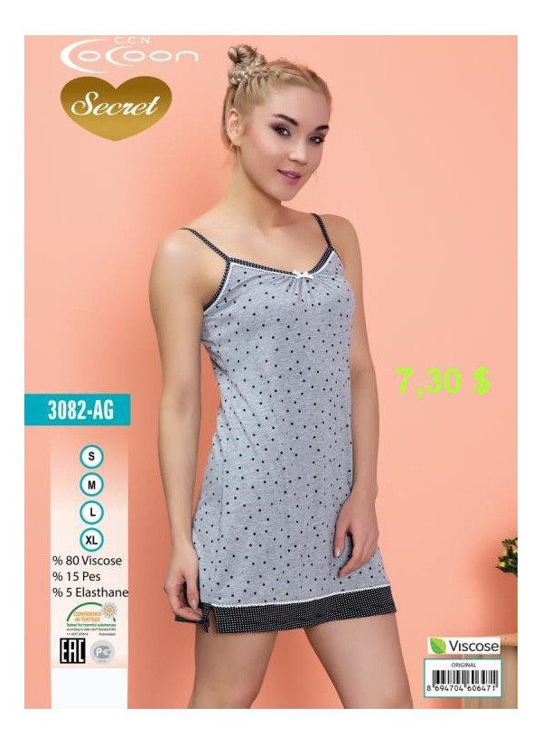 COC.3082.AG_ORI Nightdress (S+M+L+XL) — Turkish factory wholesale