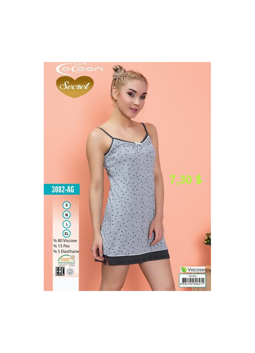 COC.3082.AG_ORI Nightdress (S+M+L+XL) — Turkish factory wholesale