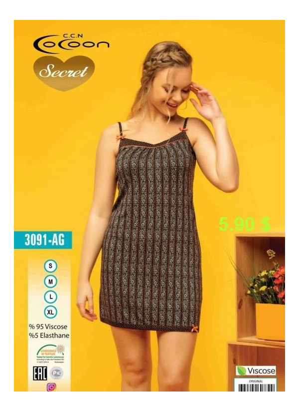 COC.3091.AG_ORI Nightdress (S+M+L+XL) — Istanbul wholesale supplier
