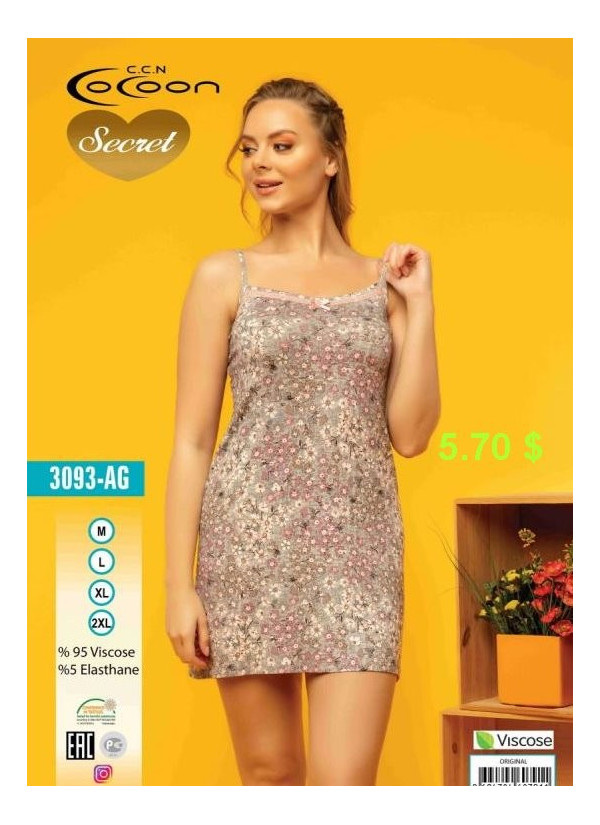 COC.3093.AG_ORI Nightdress (M+L+XL+XXL) — Turkey wholesale collection