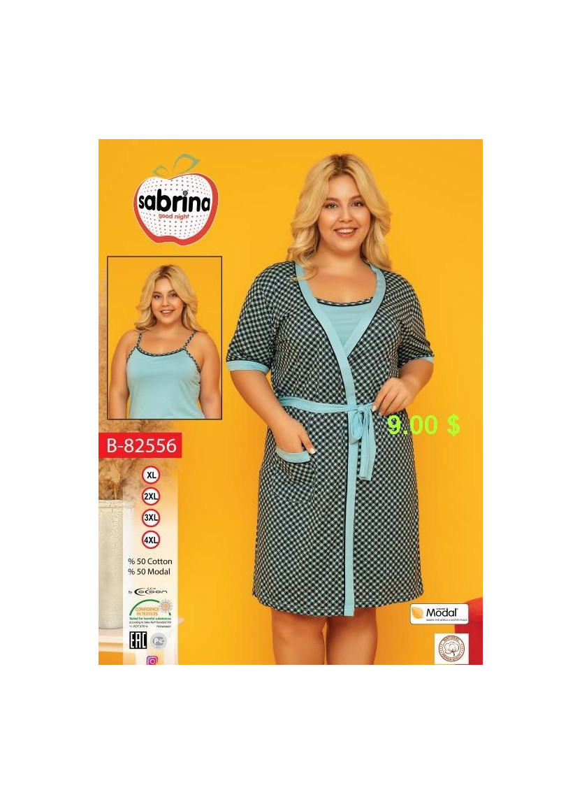 Комплект с Халатам (1XL+2XL+3XL+4XL) Sabrina SAB.B82556_TRK — купить оптом со Стамбула