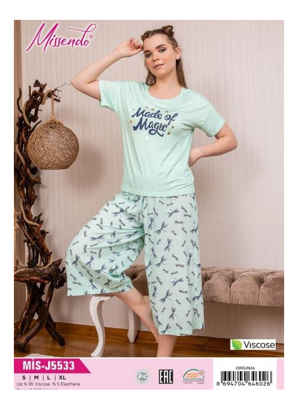MİS-J5533_ORI Capri Homewear Set (S+M+L+XL) — factory-direct from Turkey