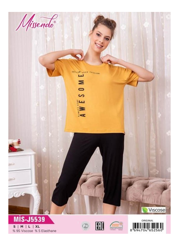 MİS-J5539_ORI Capri Homewear Set (S+M+L+XL) — wholesale from Turkey