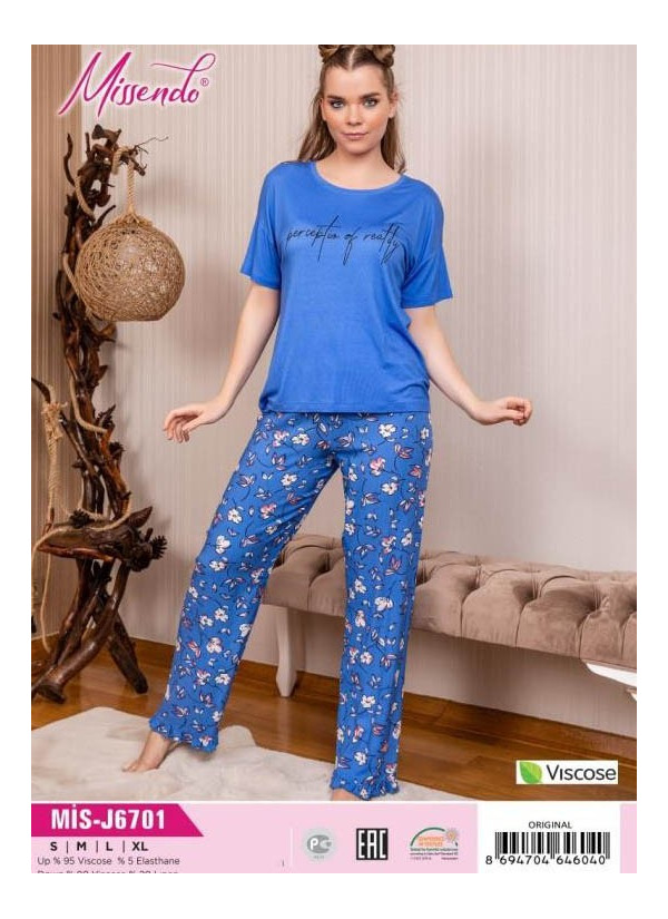 MİS-J6701_ORI Pants Homewear Set (S+M+L+XL) — factory-direct from Turkey