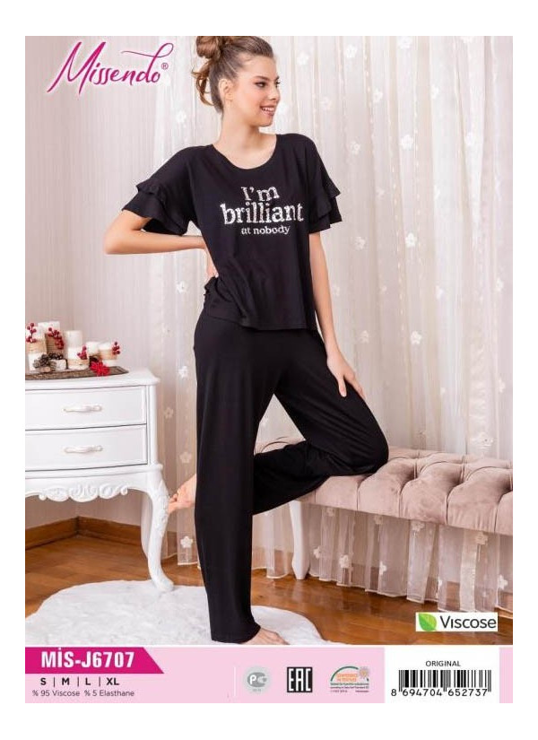 MİS-J6707_ORI Pants Homewear Set (S+M+L+XL) — direct Turkish factory supply
