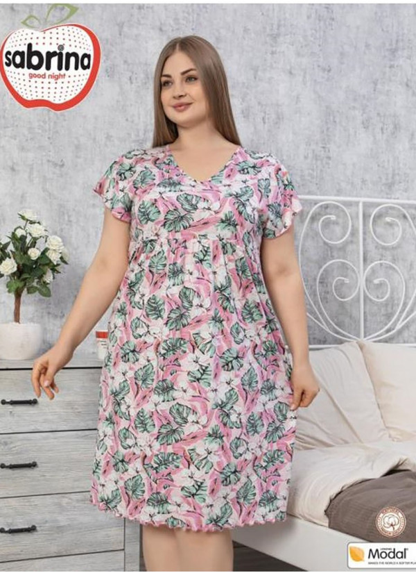 SAB.J11406_ORI Nightdress (1XL+2XL+3XL+4XL) — Turkish textile wholesale