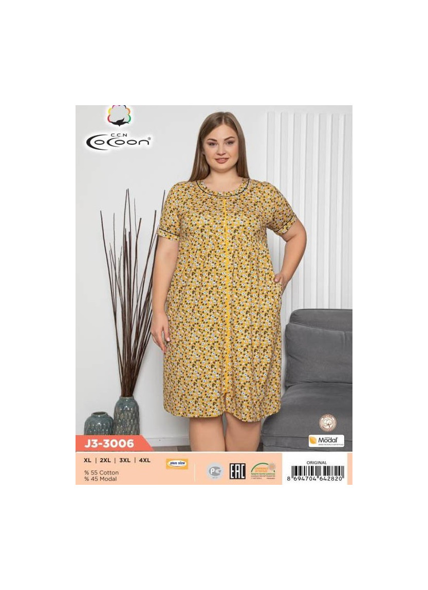 CCNJ3-3006_ORI Modal Women's Robe (XL+XXL+3XL+4XL) — direct Turkish factory supply