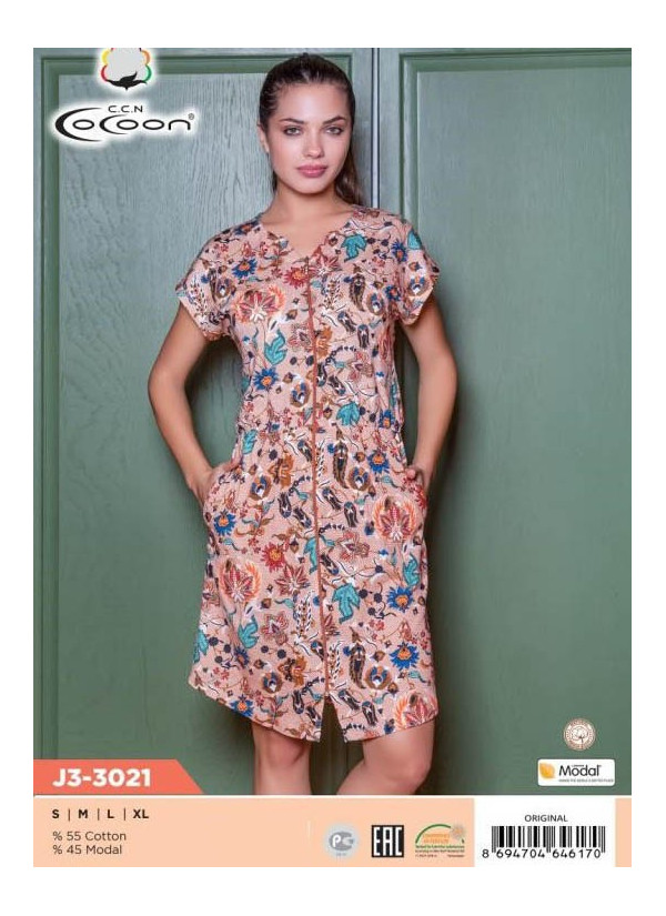 CCNJ3-3021_ORI Modal Women's Robe (S+M+L+XL) — wholesale from Turkey