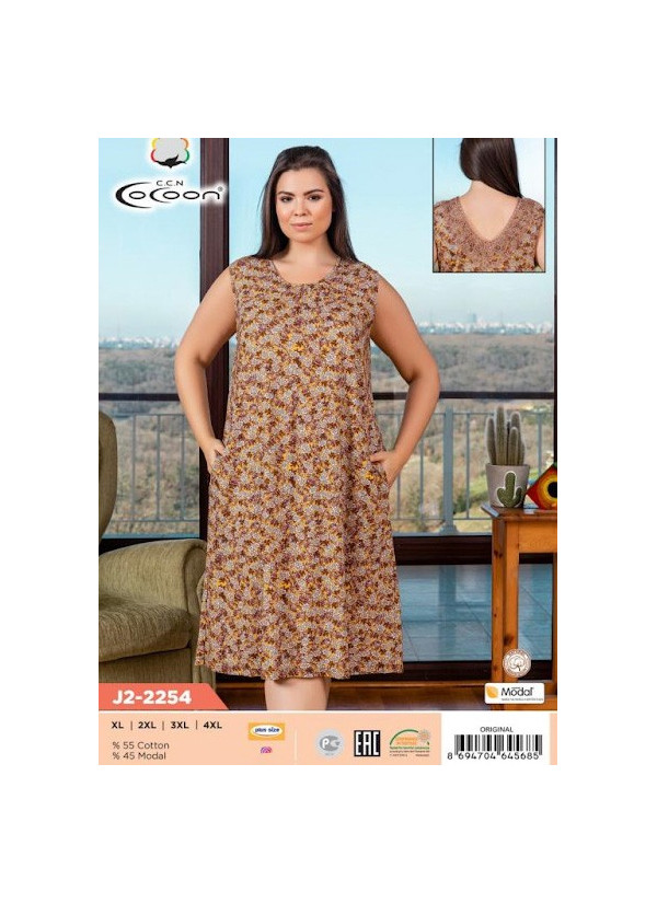 CCNJ2-2254_ORI Modal Dress (XL+XXL+3XL+4XL) — Turkish factory wholesale