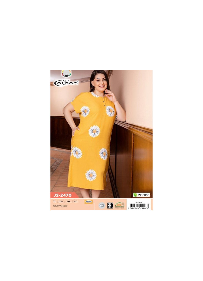 CCNJ2-2470_YLW Dress (XL+XXL+3XL+4XL) — Turkish factory wholesale