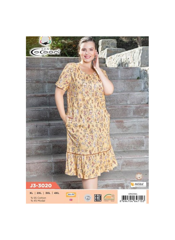 CCNJ3-3020_ORI Modal Women's Robe (XL+XXL+3XL+4XL) — wholesale for boutiques