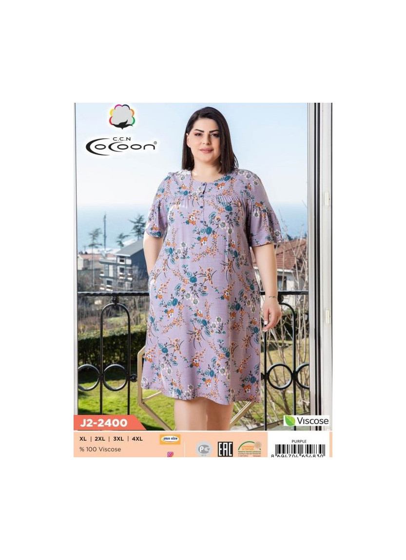Платье (XL+XXL+3XL+4XL) COCOON CCNJ2-2400_PUR — купить оптом со Стамбула