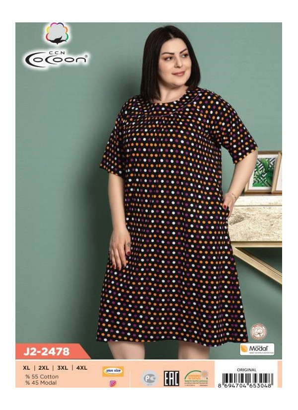 CCNJ2-2478_ORI Modal Dress (XL+XXL+3XL+4XL) — Turkish textile wholesale