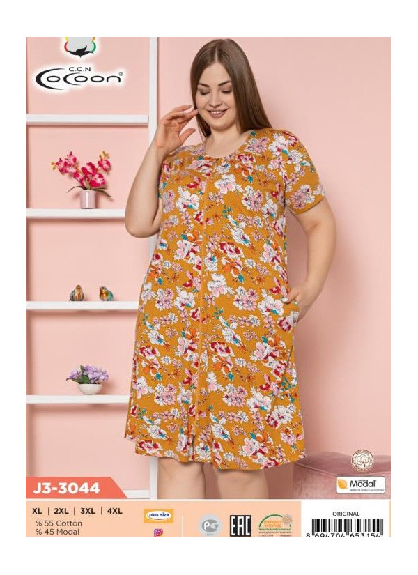 CCNJ3-3044_ORI Modal Women's Robe (XL+XXL+3XL+4XL) — wholesale from Turkey