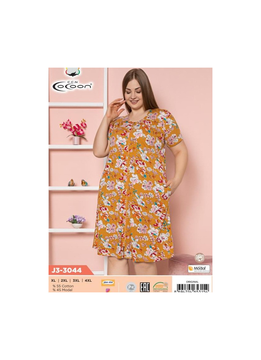 Халат Женский MODAL (XL+XXL+3XL+4XL) COCOON CCNJ3-3044_ORI — купить оптом из Турции
