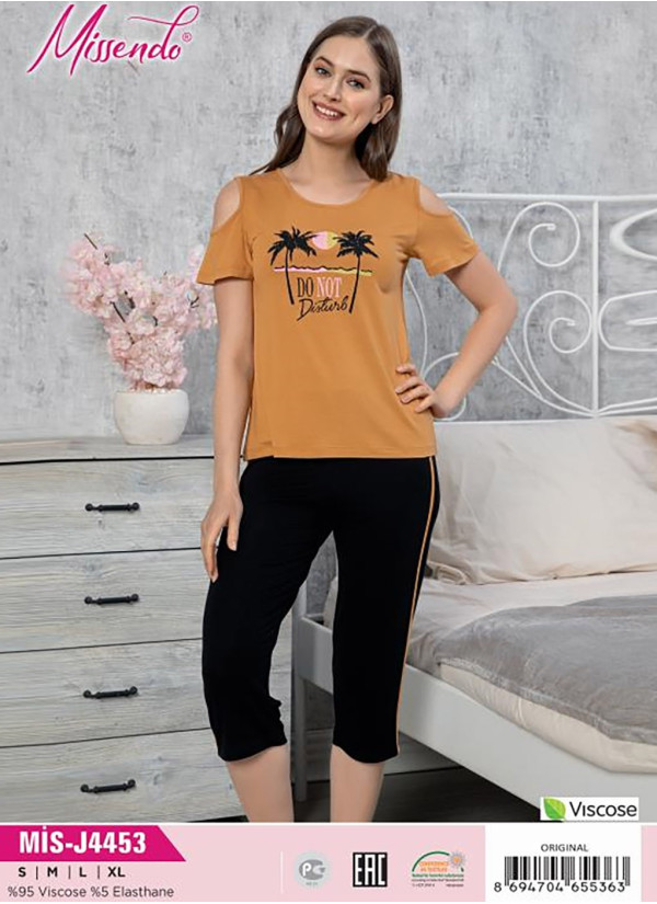 MİS-J4453_ORI Shorts Homewear Set (S+M+L+XL) — Turkish factory wholesale