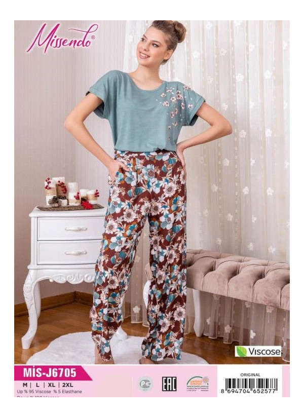 MİS-J6705_ORI Pants Homewear Set (M+L+XL+XXL) — wholesale for boutiques