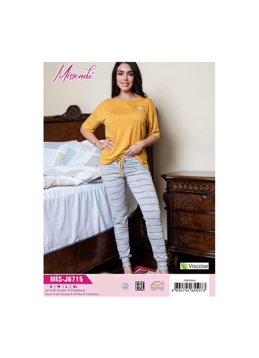 MİS-J6715_ORI Pants Homewear Set (S+M+L+XL) — Istanbul wholesale supplier