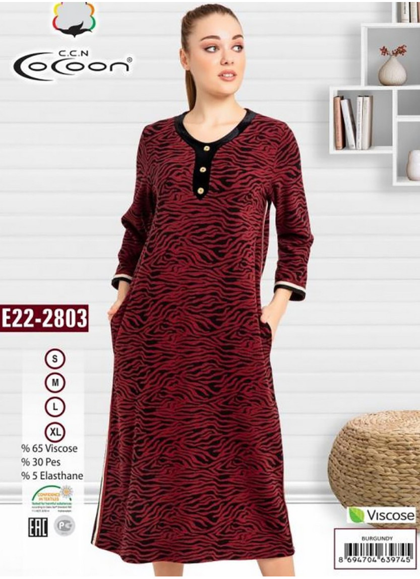 Платье (S+M+L+XL) COCOON CCNE22-2803 BURGUNDY — оптом для магазинов и бутиков