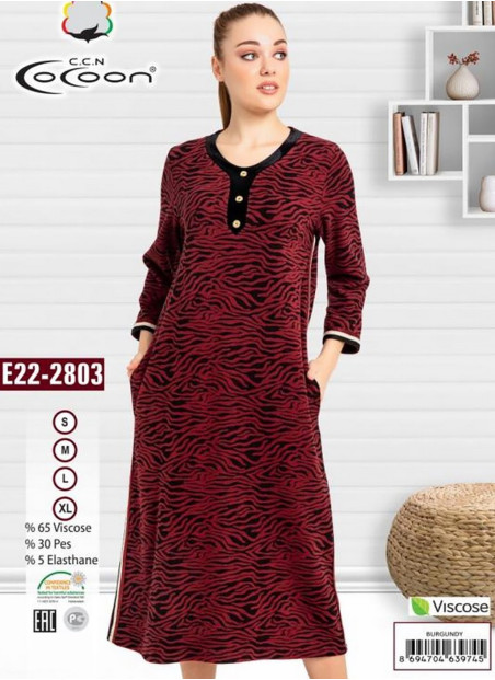 CCNE22-2803 BURGUNDY Dress (S+M+L+XL) — direct Turkish factory supply