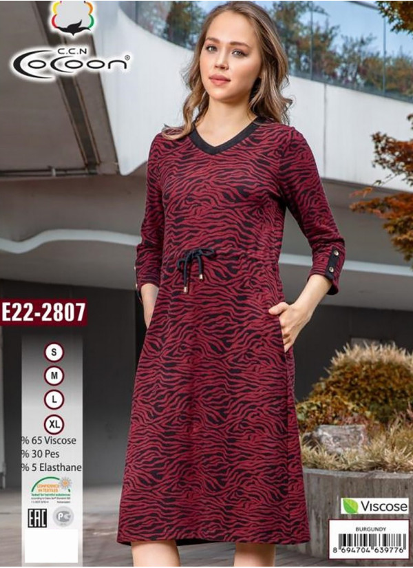 CCNE22-2807_BRG Dress (S+M+L+XL) — Turkish factory wholesale