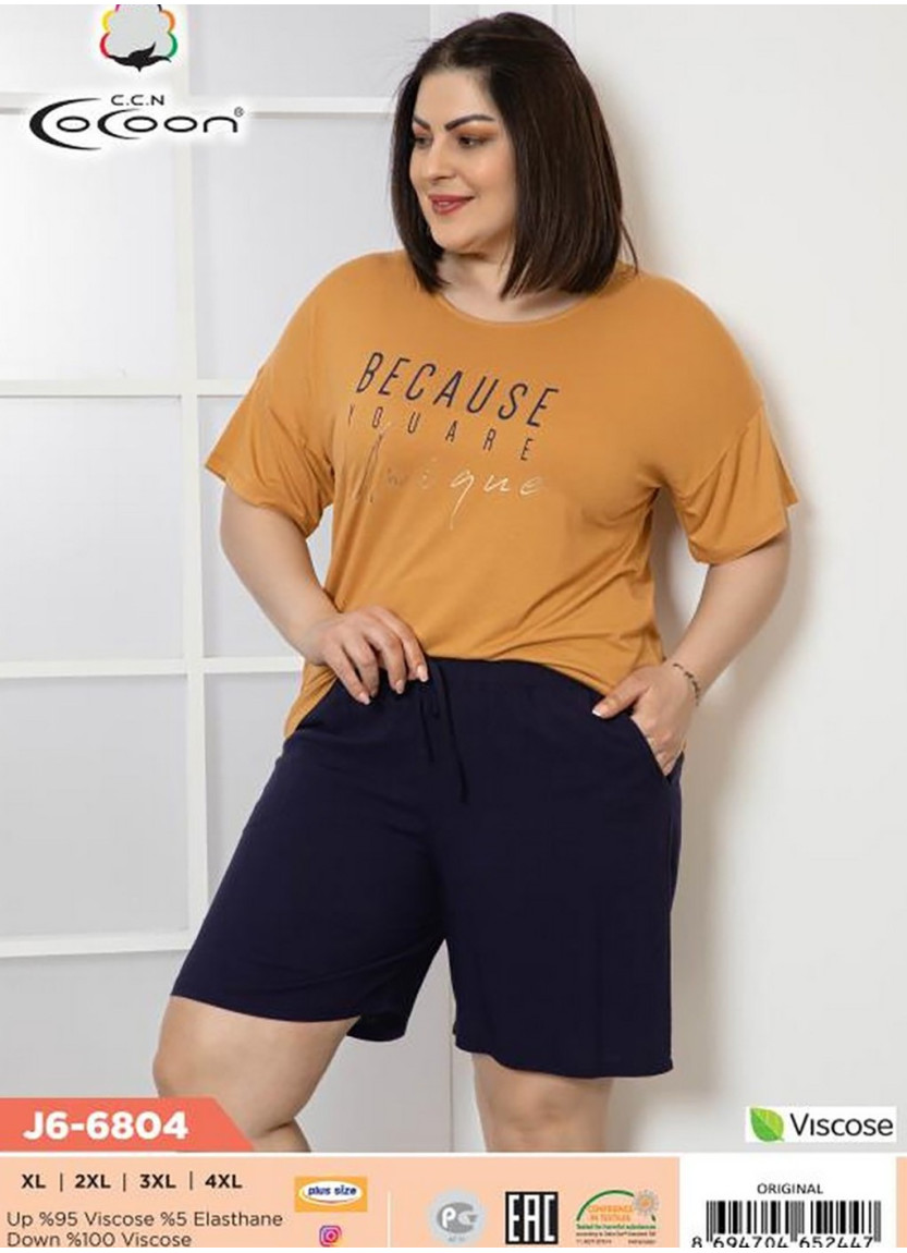 CCNJ6-6804_ORI Shorts Homewear Set (XL+2XL+3XL+4XL) — Turkish factory wholesale