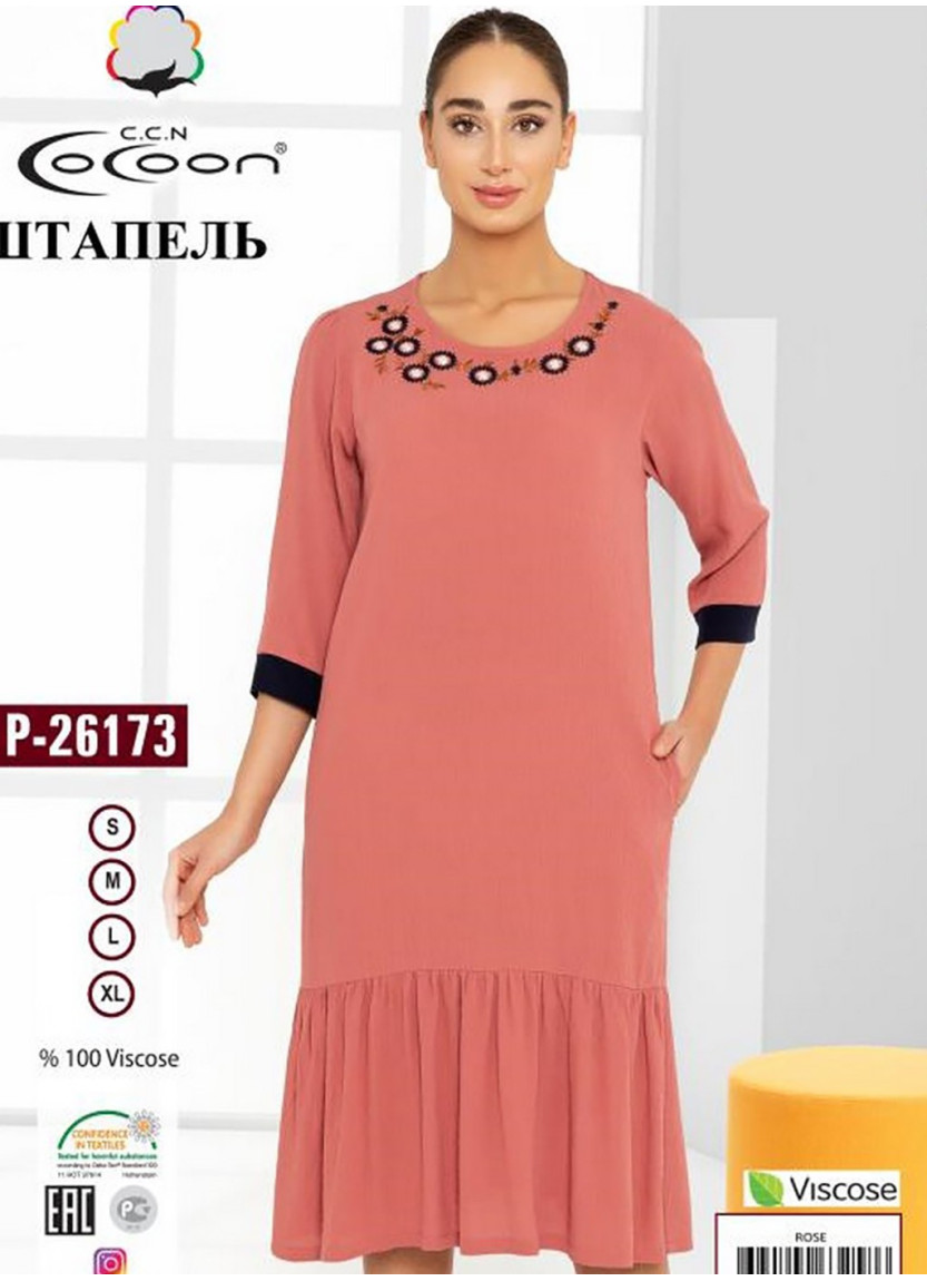 Платье (S+M+L+XL) COCOON CCNP26173_ROS — турецкий текстиль оптом