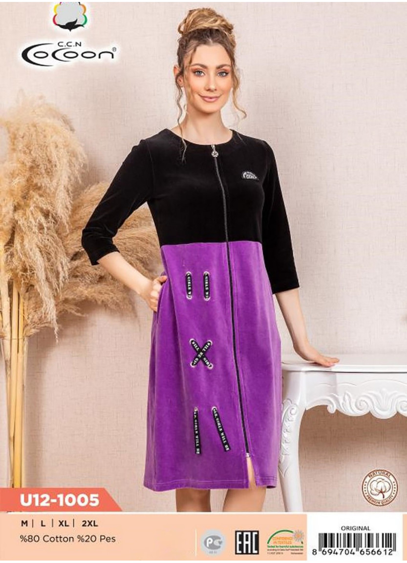 Халат Женский (M+L+XL+2XL) COCOON CCNU12-1005_ORI — фабричная коллекция оптом