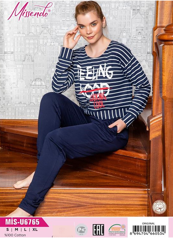 MİS-U6765_ORI Pants Homewear Set (S+M+L+XL) — Turkish textile wholesale