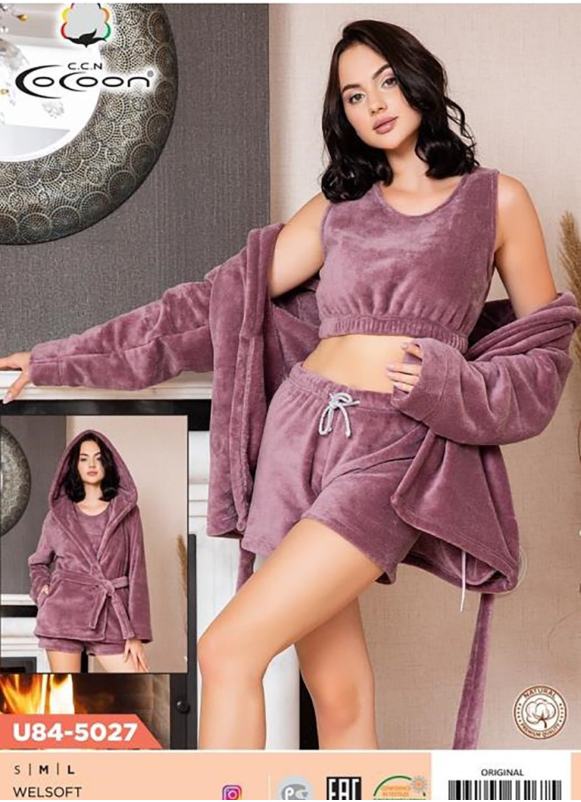 Комплект с Халатом 3-KA (S+M+L) COCOON CCNU84-5027_ORI — турецкий текстиль оптом