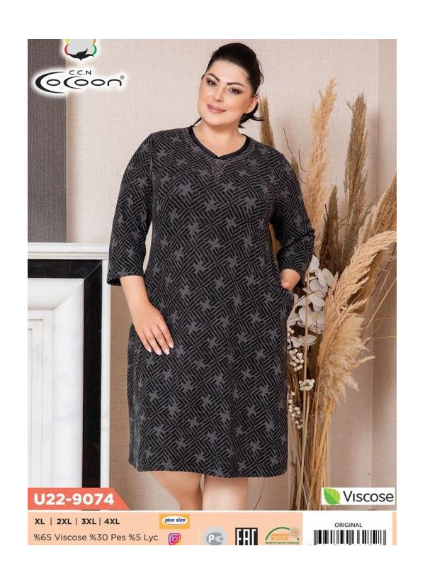 CCNU22-9074_ORI Dress (XL+2XL+3XL+4XL) — direct Turkish factory supply