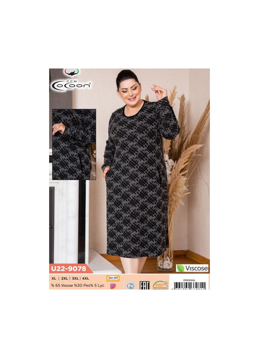Халат Женский (XL+2XL+3XL+4XL) COCOON CCNU22-9078_ORI — оптовая поставка из Турции