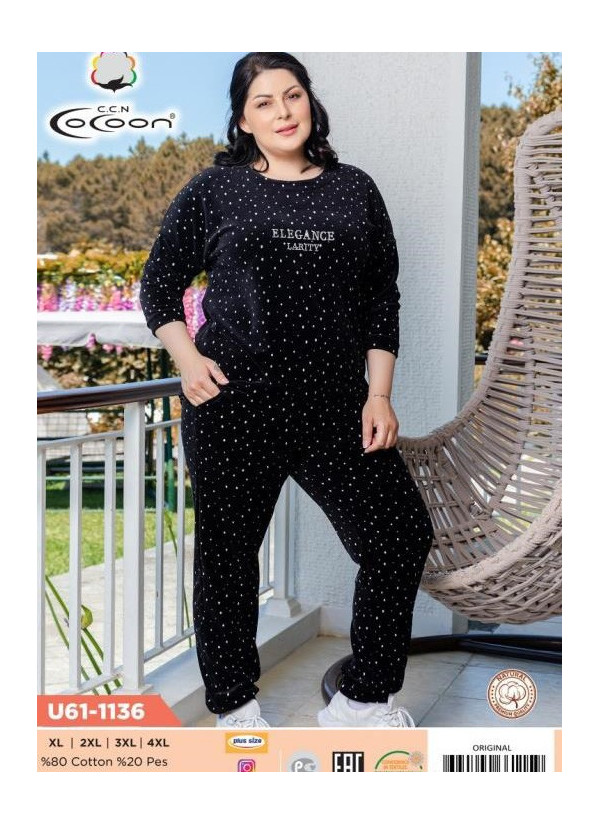 CCNU61-1136_ORI Pants Homewear Set (XL+2XL+3XL+4XL) — factory-direct from Turkey
