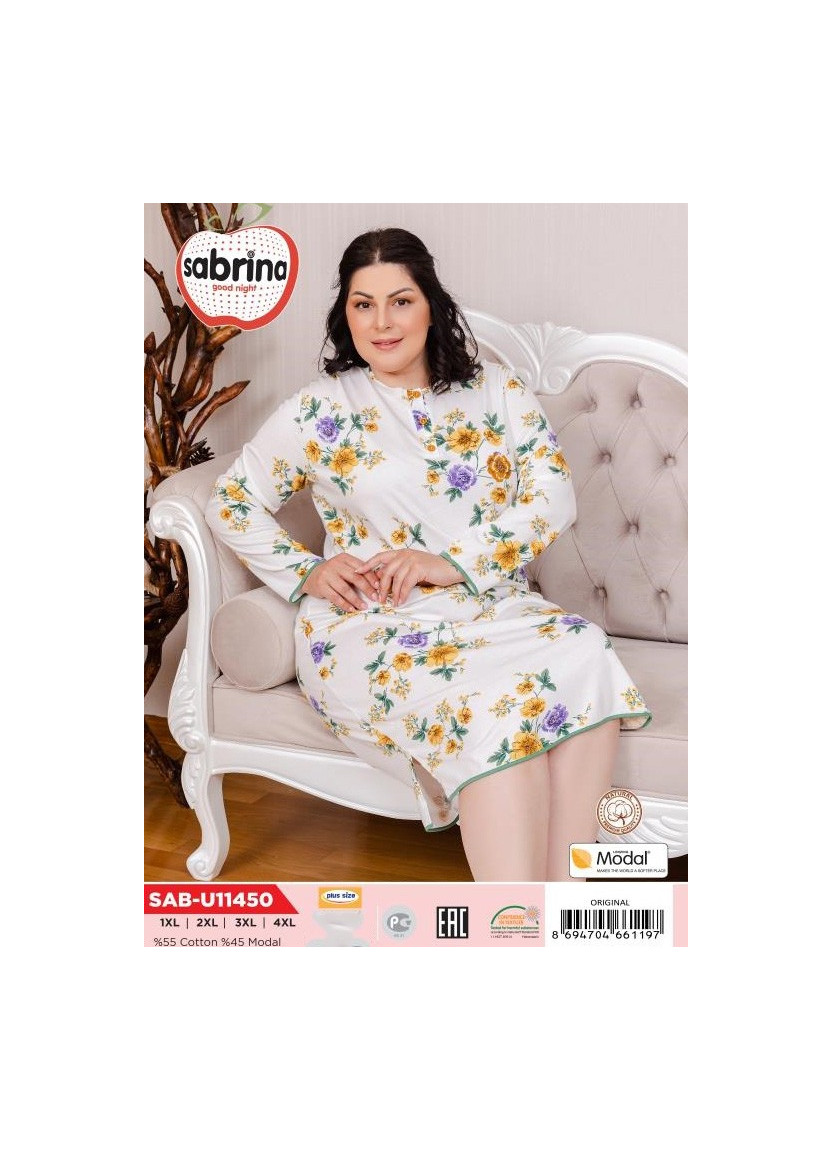 SAB.U11450_ORI Nightdress (1XL+2XL+3XL+4XL) — Turkish textile wholesale